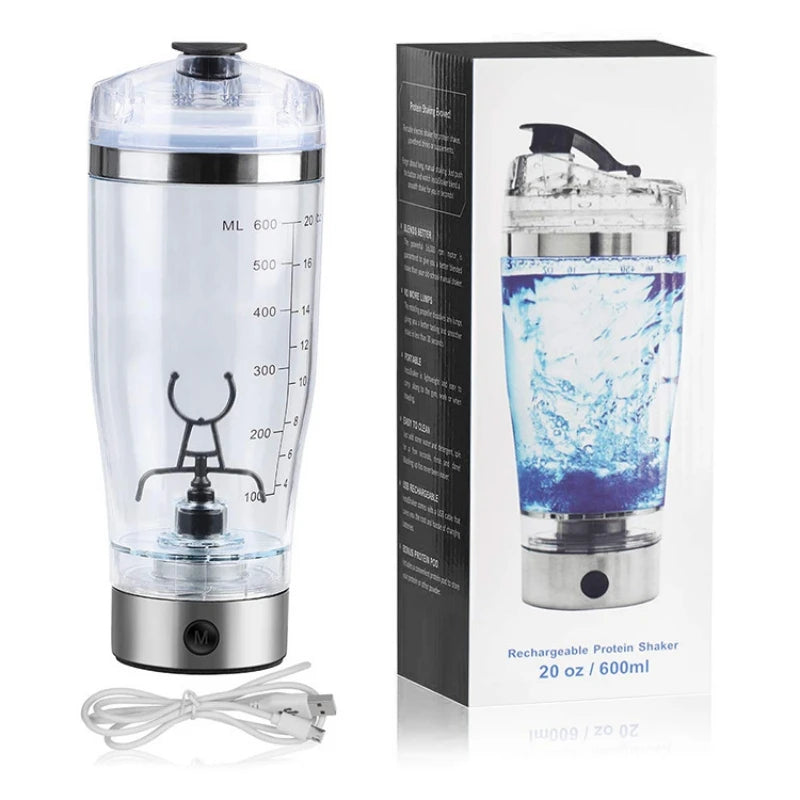 600Ml Electric Protein Shake Stirrer USB Shake Bottle Milk Coffee Blender Kettle Sports and Fitness Charging Electric Shaker Cup